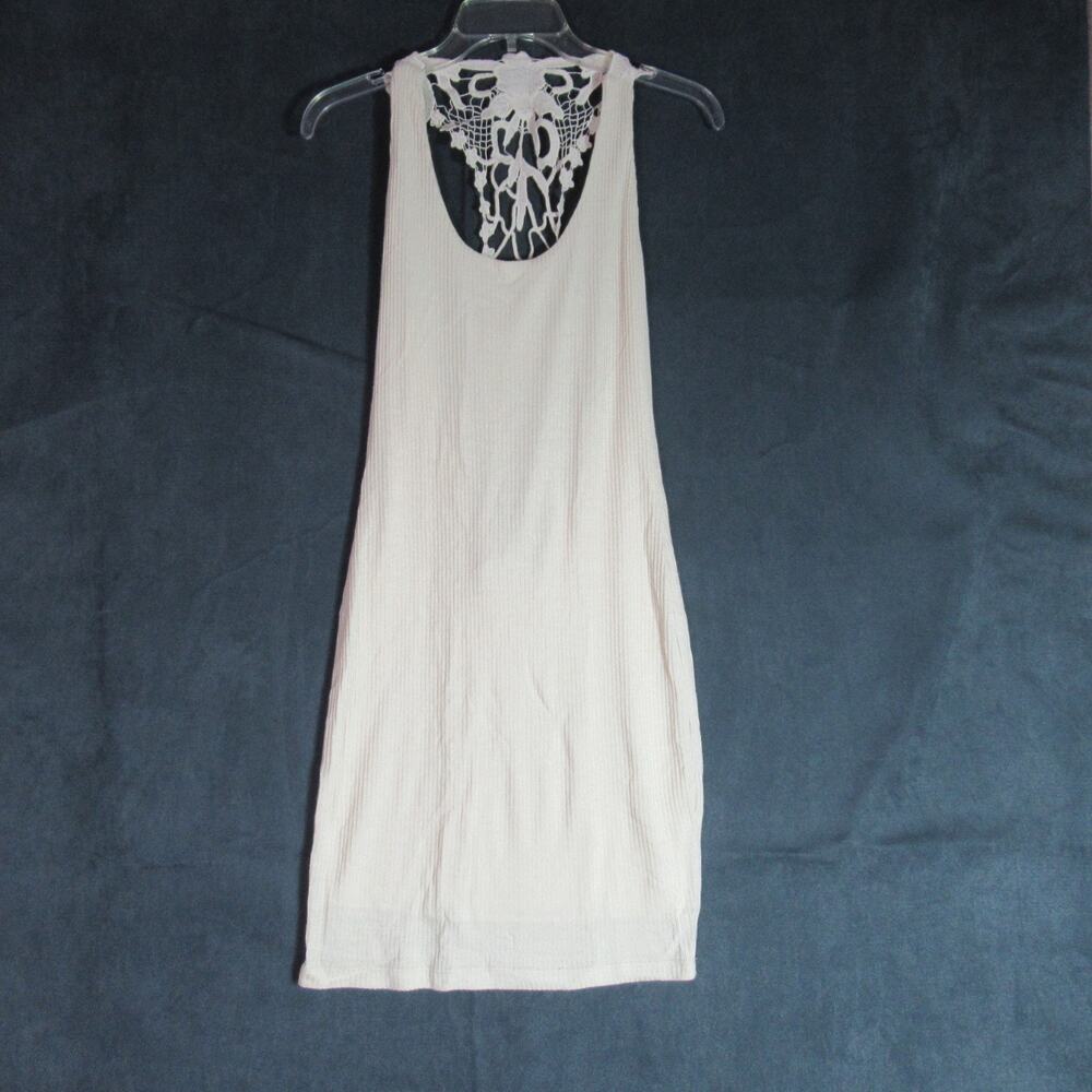 Dainty Hooligan Dress Womens Medium Ivory Ortega Crochet Sleeveless Bodycon NWT